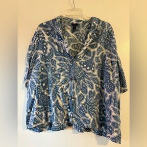 Patagonia Blue Floral Button Down Shirt